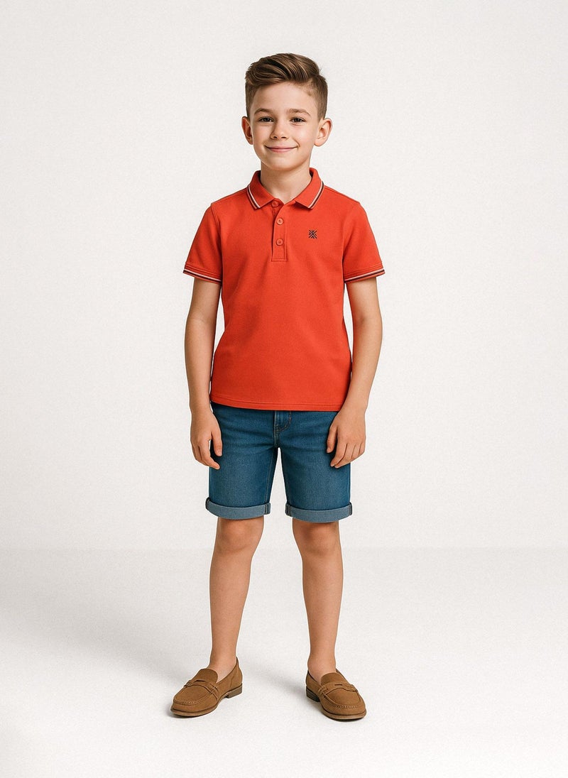 مينوتي شورت جينز للأولاد المراهقين بحافة مطوية - Image 1