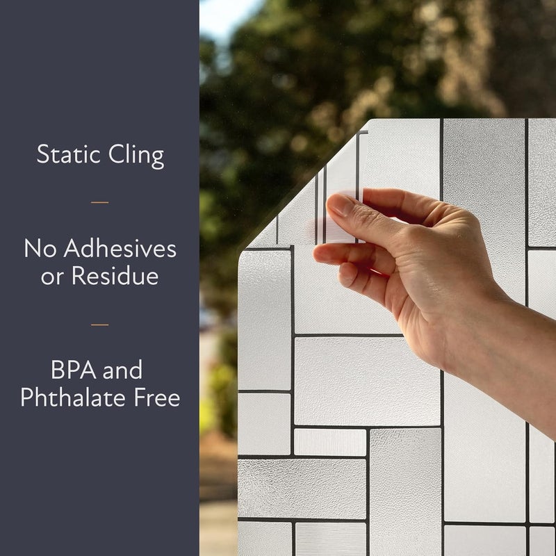 Artscape Skyline 36 x 72 Inch Window Film, Made in USA – Provides Privacy, Non-Adhesive, Textured Leaded Glass Pattern, UV Protection, Easy to Apply and Removable - Image 3