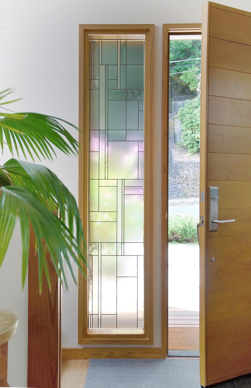 Artscape Skyline 36 x 72 Inch Window Film, Made in USA – Provides Privacy, Non-Adhesive, Textured Leaded Glass Pattern, UV Protection, Easy to Apply and Removable - Image 1