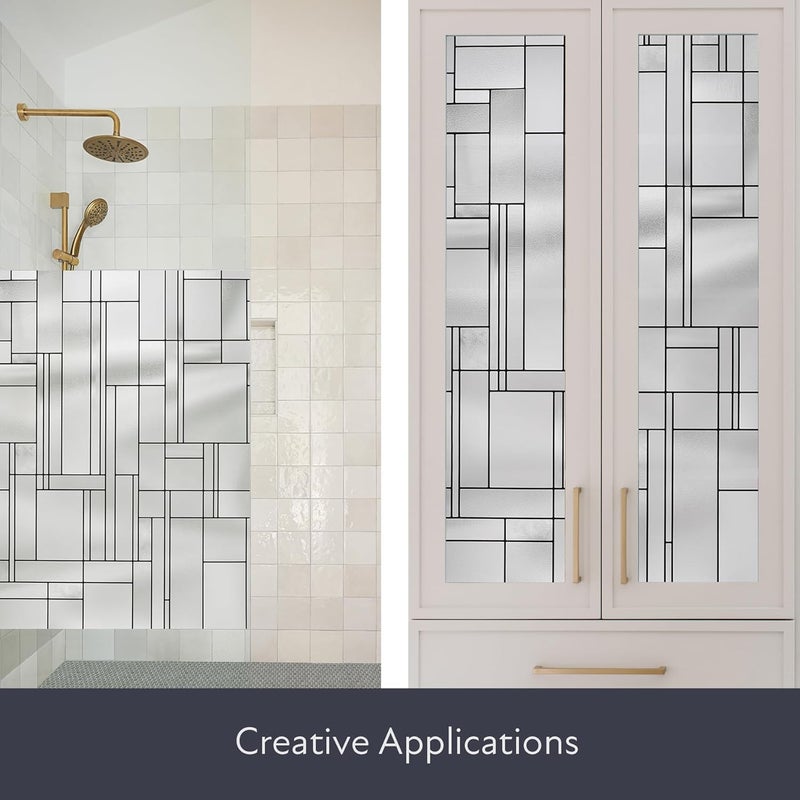 Artscape Skyline 36 x 72 Inch Window Film, Made in USA – Provides Privacy, Non-Adhesive, Textured Leaded Glass Pattern, UV Protection, Easy to Apply and Removable - Image 5