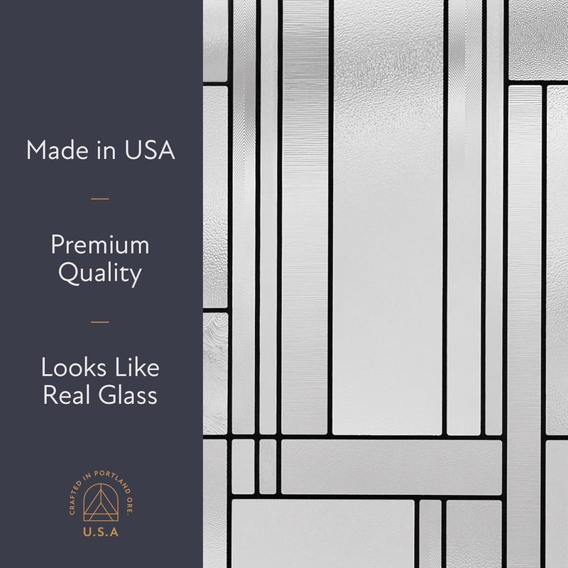 Artscape Skyline 36 x 72 Inch Window Film, Made in USA – Provides Privacy, Non-Adhesive, Textured Leaded Glass Pattern, UV Protection, Easy to Apply and Removable - Image 4