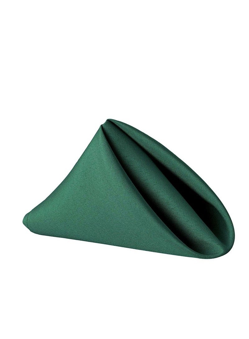Generic 50 x 50cm Solid Polyester Cloth Washable Napkins for Wedding Party Hotel Restaurant Dinner Family Gatherings,Set of 4,Dark Green - Image 4