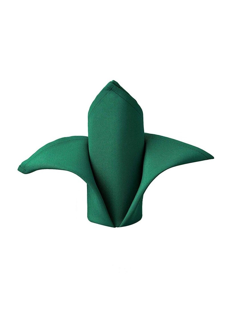 Generic 50 x 50cm Solid Polyester Cloth Washable Napkins for Wedding Party Hotel Restaurant Dinner Family Gatherings,Set of 4,Dark Green - Image 5