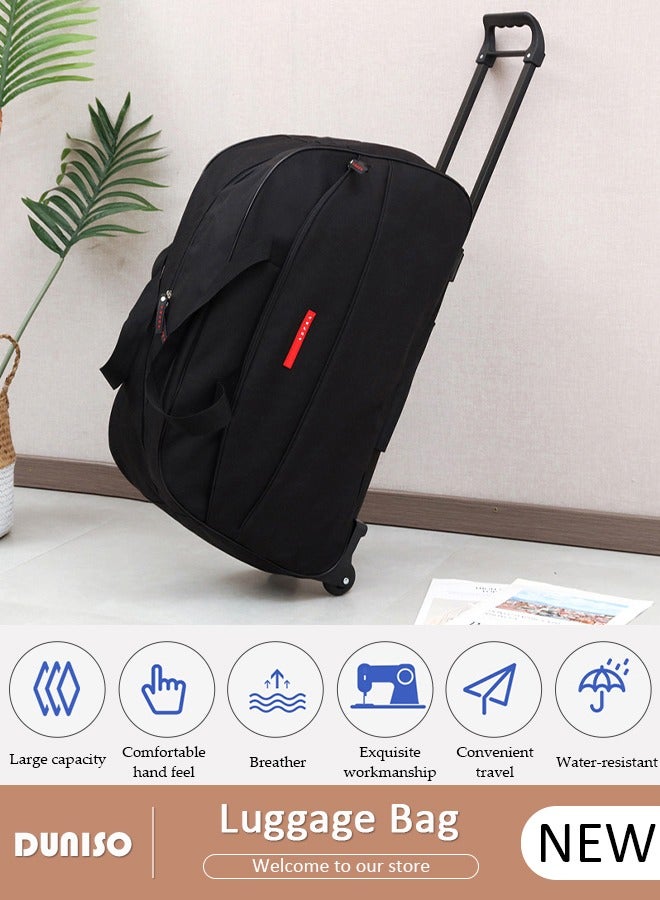 DUNISO 2 in 1 Suitcase for Men and Women, Large Capacity Hand Luggage Bag with Adjustable Pull Rod Portable Trolley Luggage Bag Travel Duffel Bag Multi-pocket Trolley Carry on Bag for Business Travel - Image 1