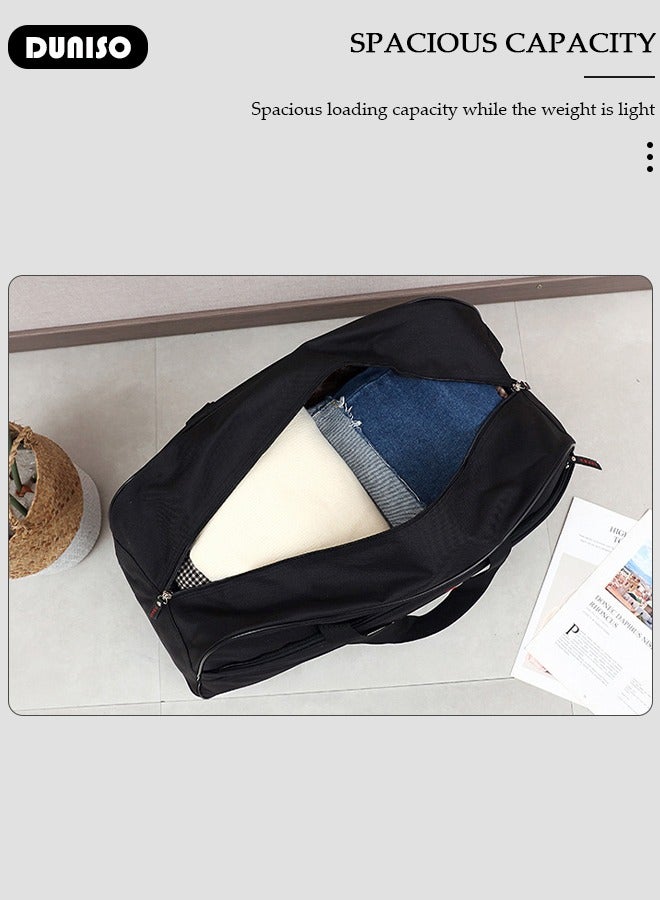 DUNISO 2 in 1 Suitcase for Men and Women, Large Capacity Hand Luggage Bag with Adjustable Pull Rod Portable Trolley Luggage Bag Travel Duffel Bag Multi-pocket Trolley Carry on Bag for Business Travel - Image 2