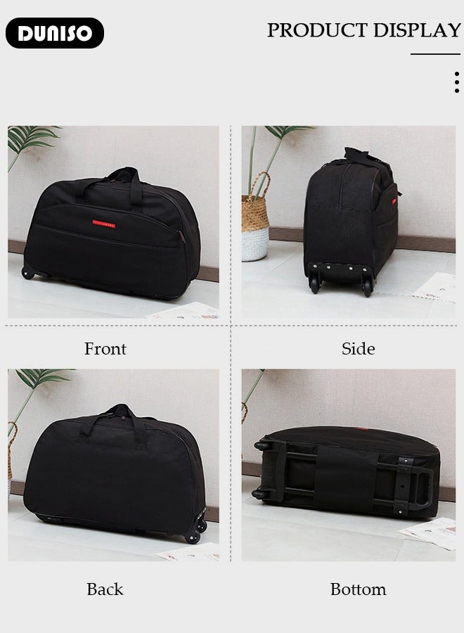 DUNISO 2 in 1 Suitcase for Men and Women, Large Capacity Hand Luggage Bag with Adjustable Pull Rod Portable Trolley Luggage Bag Travel Duffel Bag Multi-pocket Trolley Carry on Bag for Business Travel - Image 3
