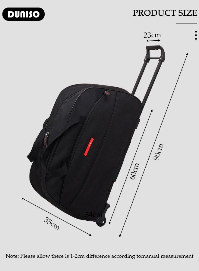 DUNISO 2 in 1 Suitcase for Men and Women, Large Capacity Hand Luggage Bag with Adjustable Pull Rod Portable Trolley Luggage Bag Travel Duffel Bag Multi-pocket Trolley Carry on Bag for Business Travel - Image 4