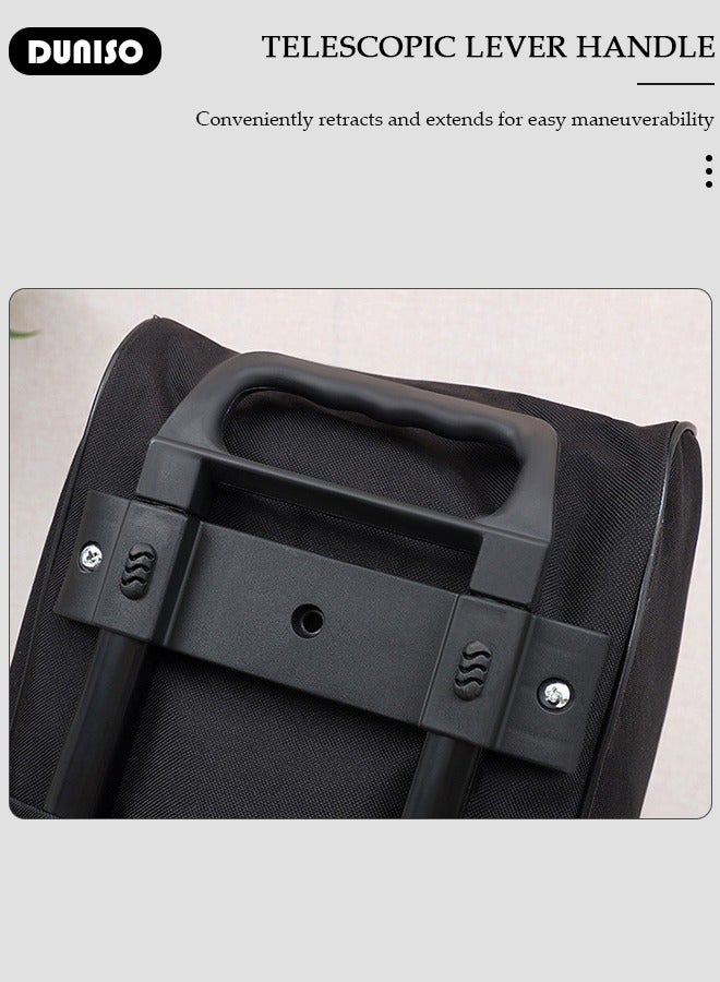 DUNISO 2 in 1 Suitcase for Men and Women, Large Capacity Hand Luggage Bag with Adjustable Pull Rod Portable Trolley Luggage Bag Travel Duffel Bag Multi-pocket Trolley Carry on Bag for Business Travel - Image 5