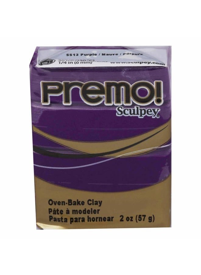 Sculpey طين بريمو™ البوليمر للخبز في الفرن، بنفسجي، غير سام، 2 أونصة، رائع لصنع المجوهرات، العطلات، الأعمال اليدوية، الوسائط المختلطة ومشاريع الديكور المنزلي. طين متميز مثالي لصانعي الطين والفنانين. - Image 1
