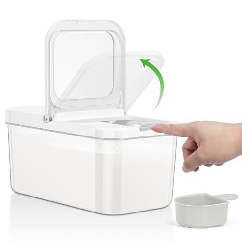 TBMAXS Rice Flour Storage Container 65 Qt 12 Lbs CrystalClear Plastic Food Storage Container Bin with Flipup Lid Dry Food Holder for Kitchen Pantry Organization and Storage - Image 1