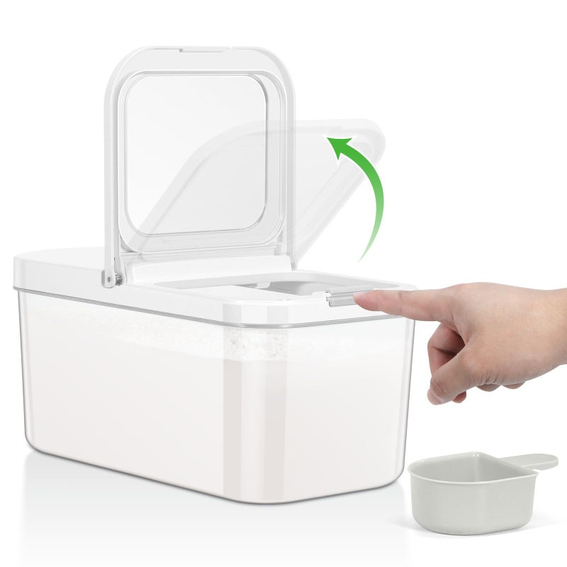 TBMAXS Rice Flour Storage Container 65 Qt 12 Lbs CrystalClear Plastic Food Storage Container Bin with Flipup Lid Dry Food Holder for Kitchen Pantry Organization and Storage - Image 2