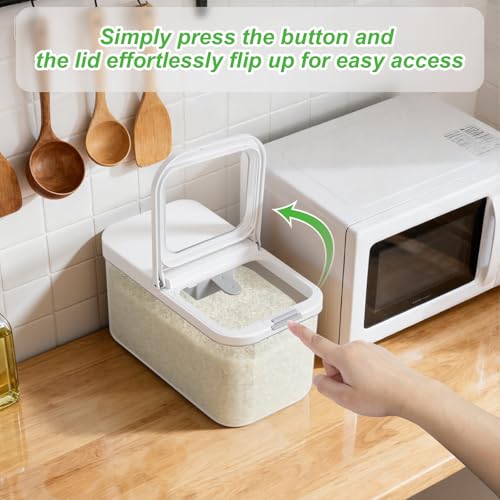 TBMAXS Rice Flour Storage Container 65 Qt 12 Lbs CrystalClear Plastic Food Storage Container Bin with Flipup Lid Dry Food Holder for Kitchen Pantry Organization and Storage - Image 3