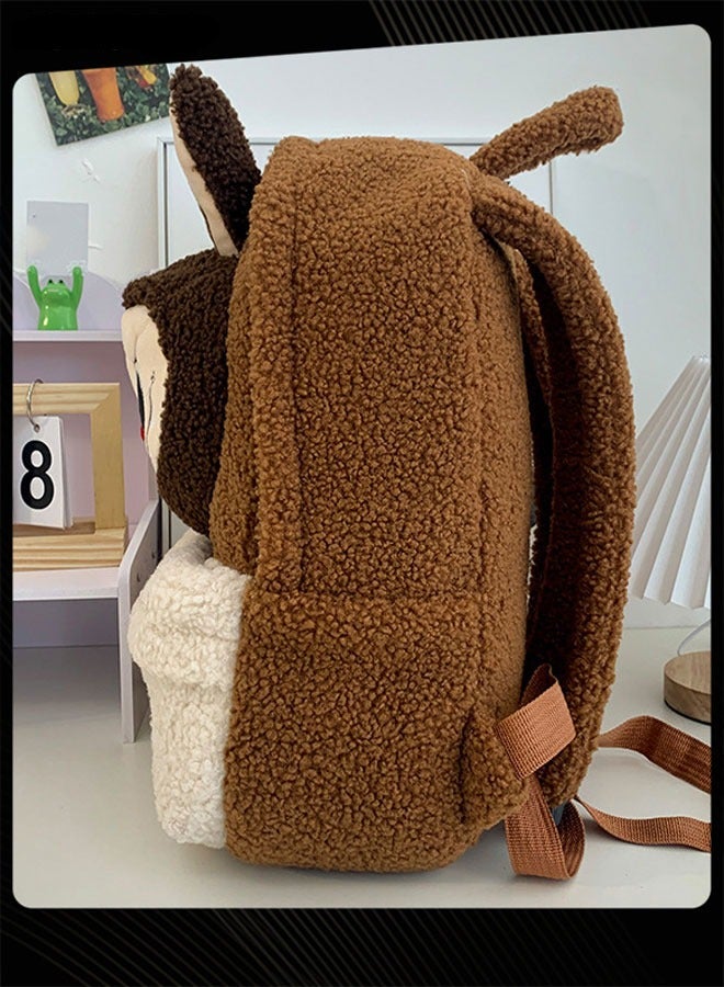 New Style Labubu Cartoon Lovely School Bag  Large Capacity Shoulder Backpack Wear-resistant Lightweight Student Backpack with Adjustable Straps for Kids Primary Students Brown - Image 4