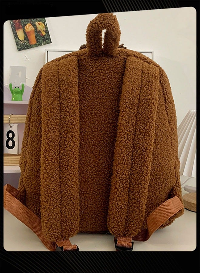 New Style Labubu Cartoon Lovely School Bag  Large Capacity Shoulder Backpack Wear-resistant Lightweight Student Backpack with Adjustable Straps for Kids Primary Students Brown - Image 5