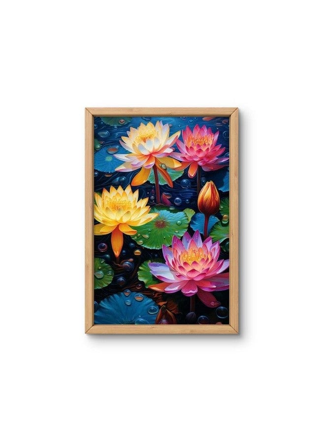 VSK ART - إطار صور زهور جميل | إطار صور شجرة | لوحة جدارية لغرفة المعيشة وغرفة النوم | أفضل لوحة للمنزل والمكتب | لوحة شجرة | إطار صور خشبي معلق (8 × 12 بوصة، موديل 13) - Image 1