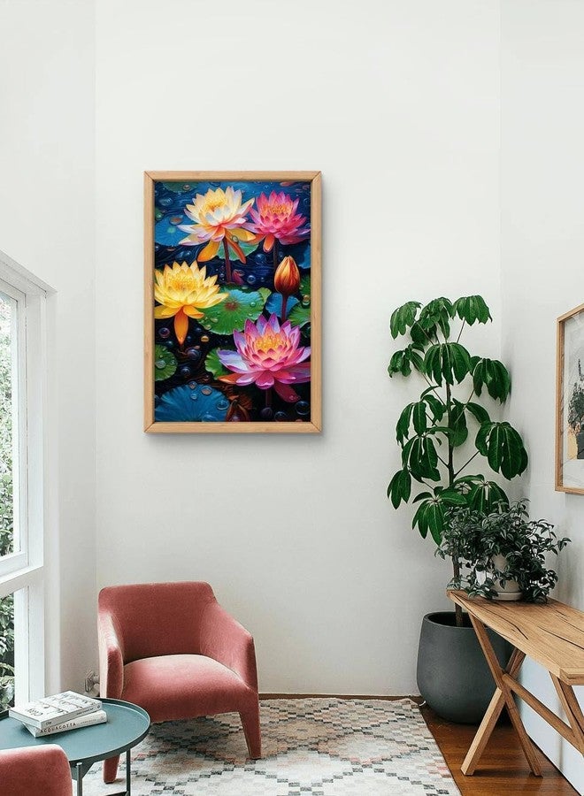 VSK ART - إطار صور زهور جميل | إطار صور شجرة | لوحة جدارية لغرفة المعيشة وغرفة النوم | أفضل لوحة للمنزل والمكتب | لوحة شجرة | إطار صور خشبي معلق (8 × 12 بوصة، موديل 13) - Image 3