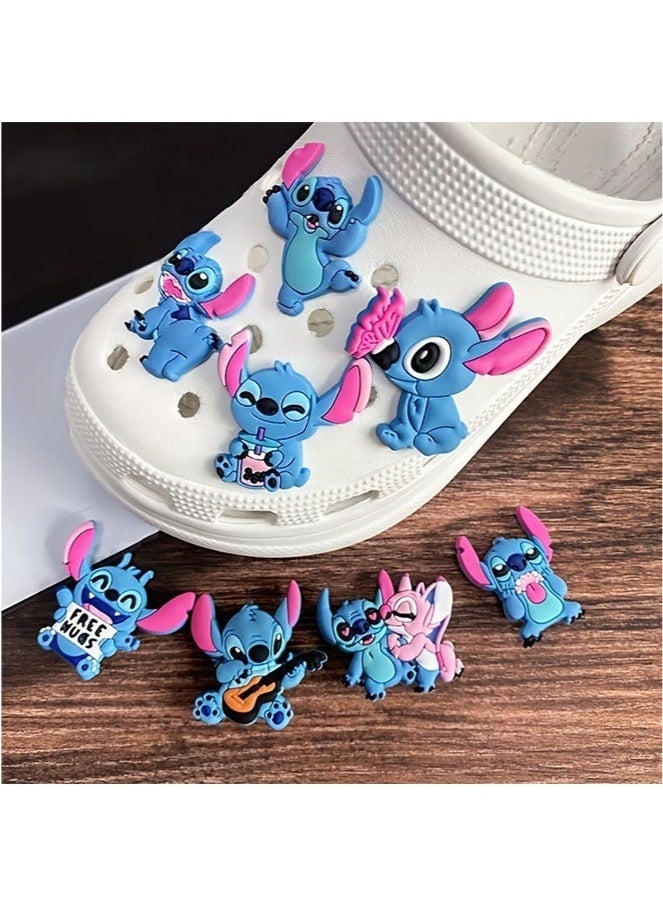 8 قطع من أبازيم الأحذية من مجموعة شخصيات أنمي ليلو ستيتش، مجموعة شارات أحذية قابلة للإزالة من مادة PVC للأطفال والمراهقين والبالغين. - Image 3