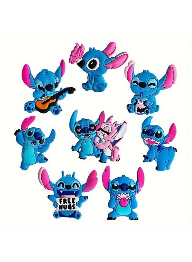 8 قطع من أبازيم الأحذية من مجموعة شخصيات أنمي ليلو ستيتش، مجموعة شارات أحذية قابلة للإزالة من مادة PVC للأطفال والمراهقين والبالغين. - Image 2