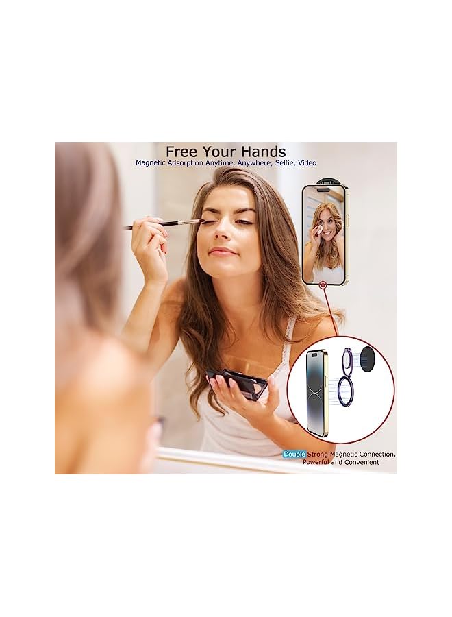 PROMASS Phone Ring Holder with Magsafe, Double Adjustable Gym Finger Ring Grip and Stand, Removable Phone Grip, for iPhone, iPad and Smartphones, Compatible with Magnetic Car Mount (purpld) - Image 4