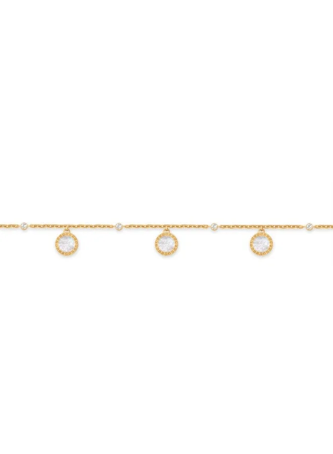 Guy Laroche Garance Gold-Plated Bracelet with Mother of Pearl & Crystals