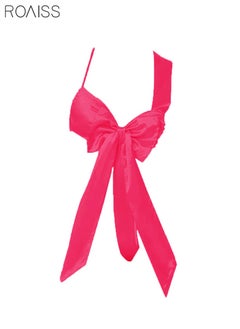 roaiss Women Bodystocking Lingerie Nightwear Solid Bowknot Lace Pajamas Date Wedding Anniversary Pajamas Accessories  - Image 1