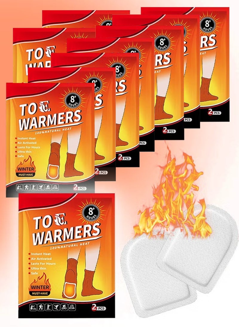 10 أزواج من دافئات أصابع القدم، تدفئة تدوم حتى 8 ساعات، نعل داخلي ساخن لتدفئة القدمين، دافئات أصابع فورية قابلة للتخلص منها، تعمل بالهواء للصق، لعمل في الهواء الطلق في الشتاء، الأنشطة الرياضية - Image 1