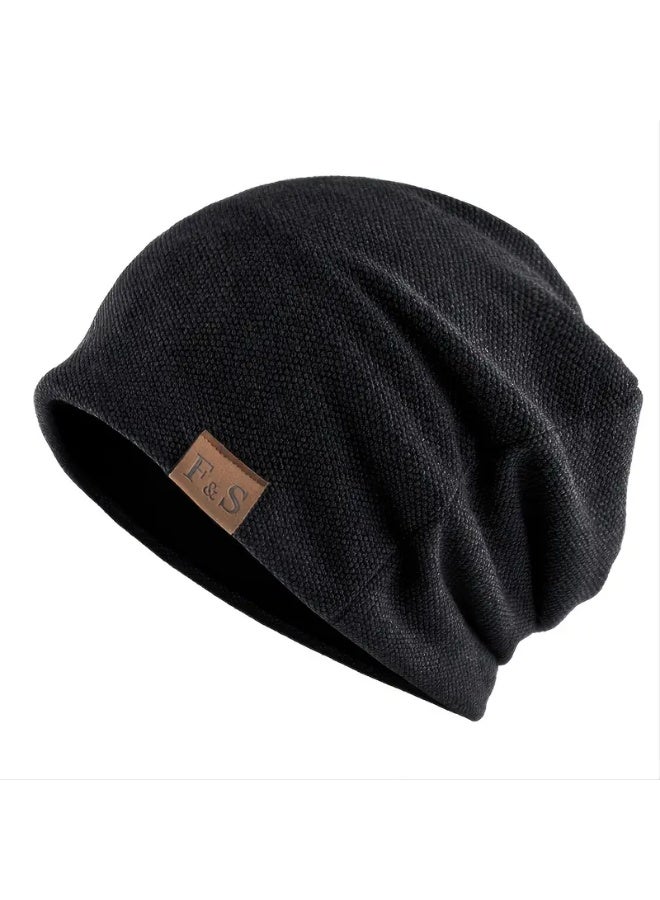 F&S 1pc Warm Beanie Hat For Men And Women, Knitted Winter Hats Slouch Beanie Hat For Men Women Summer Winter Long And Oversized Cap Stretchy Skull Cap Soft Spring Autumn Warm Daily Outdoor Cuffed Hats - Image 1