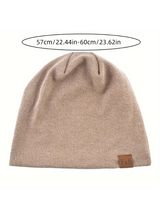 F&S 1pc Warm Beanie Hat For Men And Women, Knitted Winter Hats Slouch Beanie Hat For Men Women Summer Winter Long And Oversized Cap Stretchy Skull Cap Soft Spring Autumn Warm Daily Outdoor Cuffed Hats - Image 2