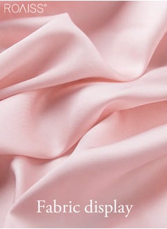 roaiss Abaya Style Solid Color Satin Dress Women'S Fashion Versatile Waist Daily Commuting Long-Sleeve Long Skirt  - Image 3