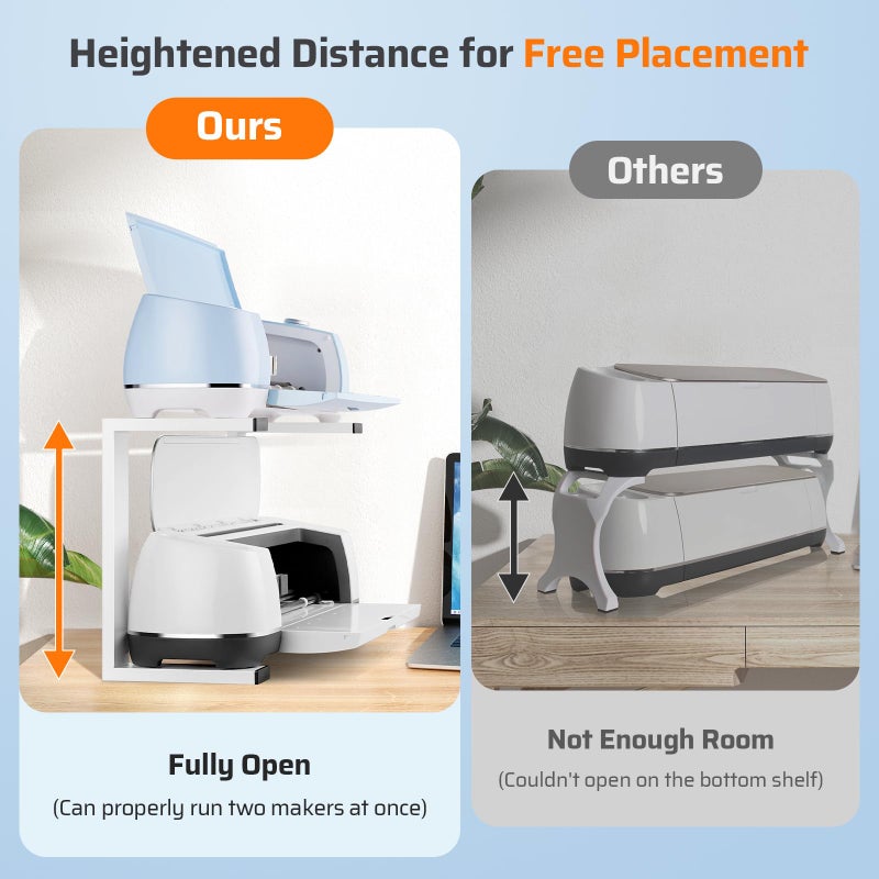 FEOXSHAL Stand Legs Compatible with Cricut Maker 4, 3, 1 and Cricut Explore Air 2,3 - Fully Open for Double Machine Running, Storage and Organization, Saving Craft Table Space - Image 3