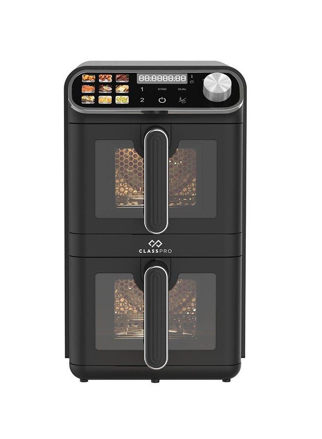 ClassPro قلاية هوائية ذات درجتين، 11 لتر، 2460 واط، أسود