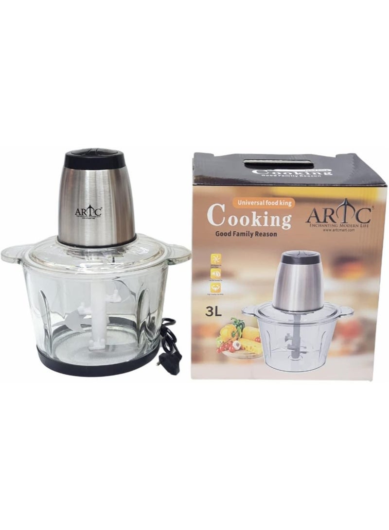 ARTC 3L Electric Vegetable Chopper - Stainless Steel Electric Food Chopper Food Processor Machine for Meat, Vegetables, Fruits And Nuts Ajustable Multifunctional Meat Grinder - Image 1