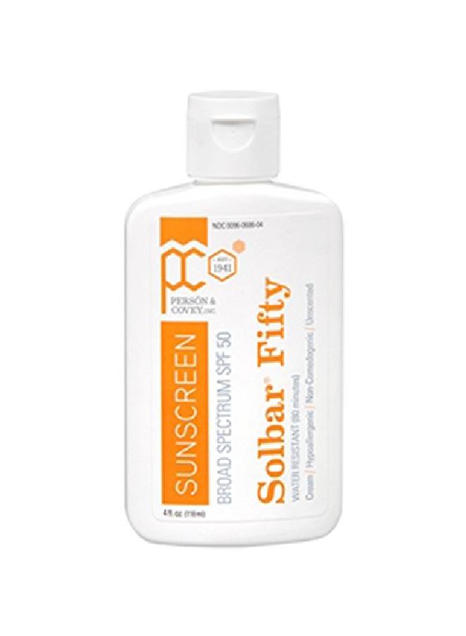 Solbar Fifty Water Resistant Sunscreen Broad Spectrum Spf 50 Protection Cream 4 Fluid Ounces - Image 1