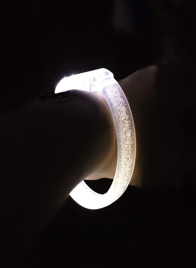DAOKEY LED Light up Bracelets, White Glow Wristbands Party Favors Toys Supplies for Birthday, Halloween, Carnivals Parties, Clear Case 30 Pack - Image 4