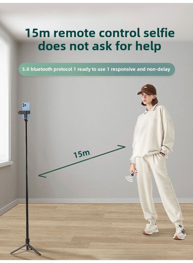 Mobile Phone Remote Control Apple Dedicated Bluetooth Remote Control Camera Self-timer Artifact Iphone Short Video Recording Million-Color:[moonlight White + 0.8m Lazy Stand] Bold Reinforcement/stable Support/special For Mobile Phones  - Image 3