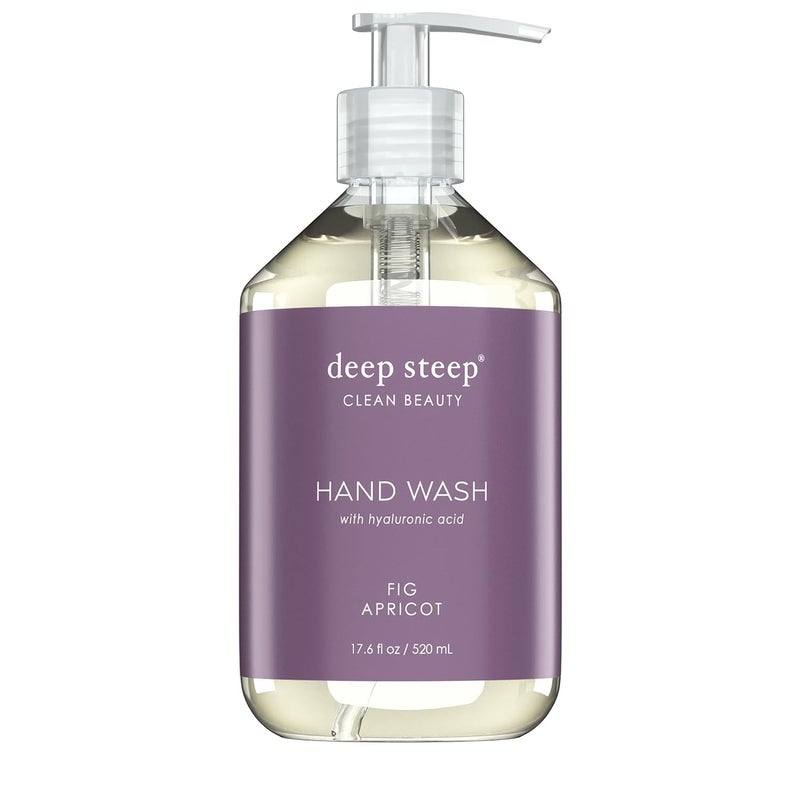 Deep Steep Liquid Hand Wash Fig Apricot 176 oz Moisturizing Cleanser with Olive Oil Aloe Vera Glycerin Hyaluronic Acid Vegan Clean Beauty Soft Nourished Hands
