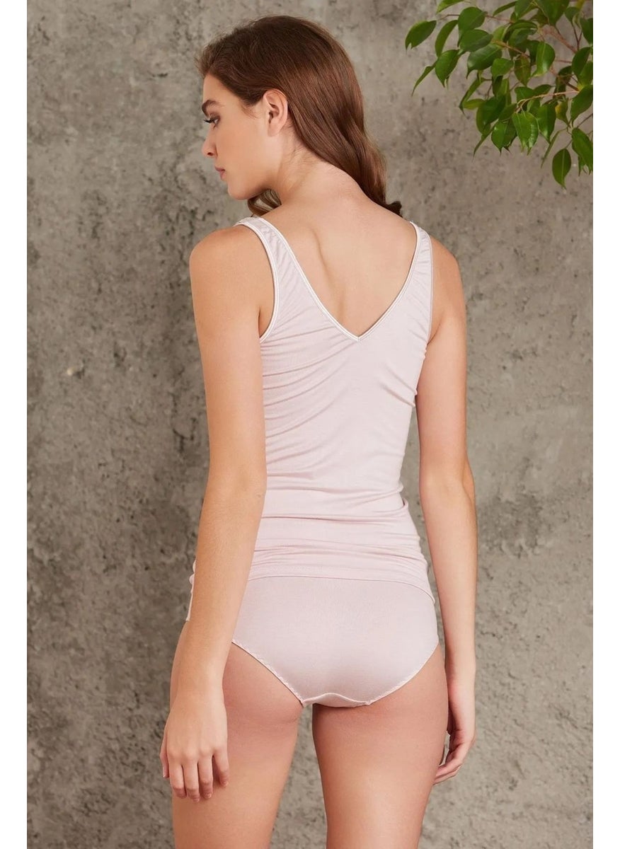 pierre cardin 320 Women's Thick Strap Lace Undershirt Panties Set-Powder  - Image 3