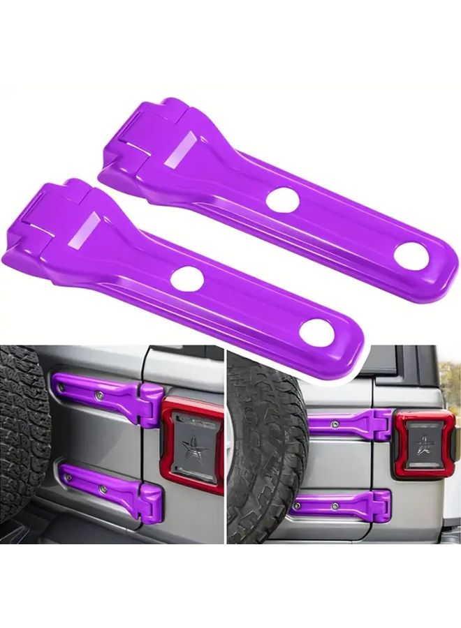Purple Tailgate Hinge Cover Trim For JL Truck Bed Durable 2pcs - Image 1