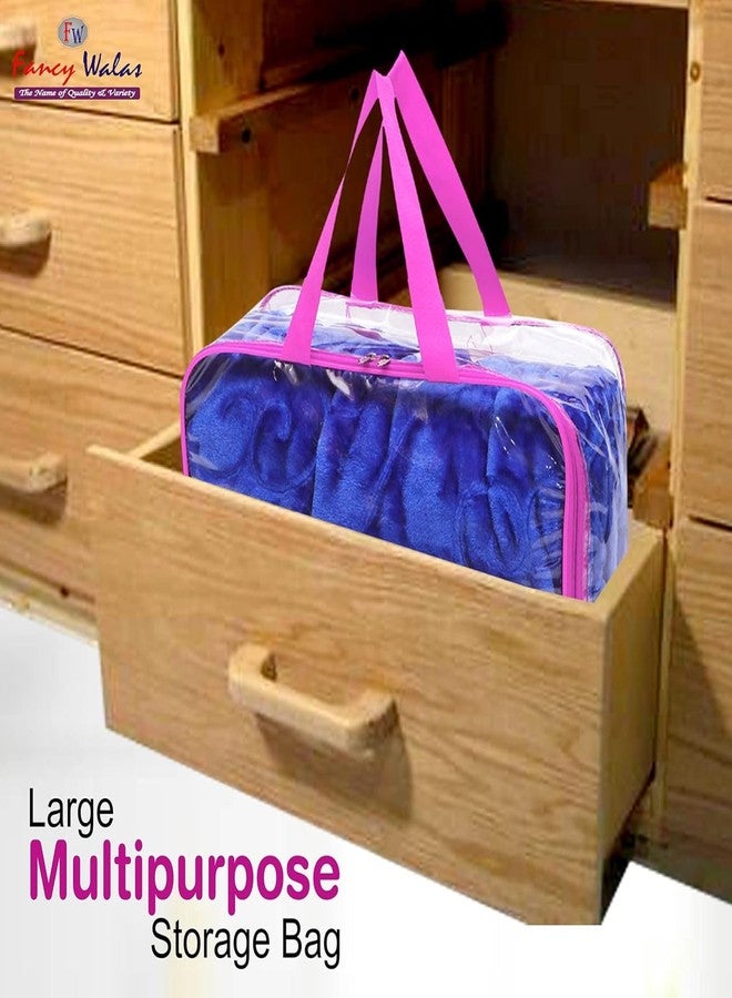 SSBC 1 Pack Nylon 30 L PVC Transparent Clothes Storage Bag for Saree Covers,Clothes, Lehenga, Blankets, Bedsheets, Toys, Docs|Wardrobe Organizer|Clear Storage Box Bag - Image 5