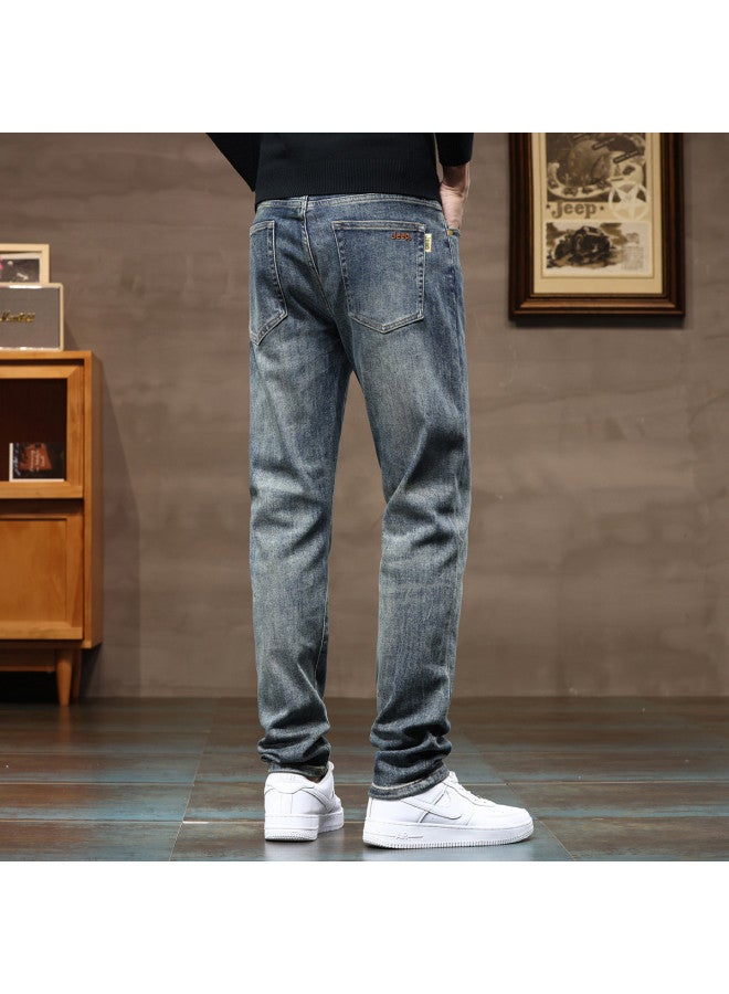 Jeep Men's Jeans 2025 Spring Collection Trendy Casual Straight Leg Pants Versatile Stretch Trousers For Men - Image 4