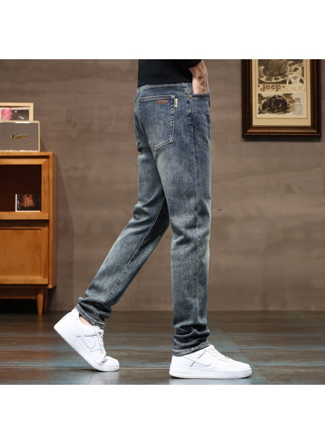 Jeep Men's Jeans 2025 Spring Collection Trendy Casual Straight Leg Pants Versatile Stretch Trousers For Men - Image 2