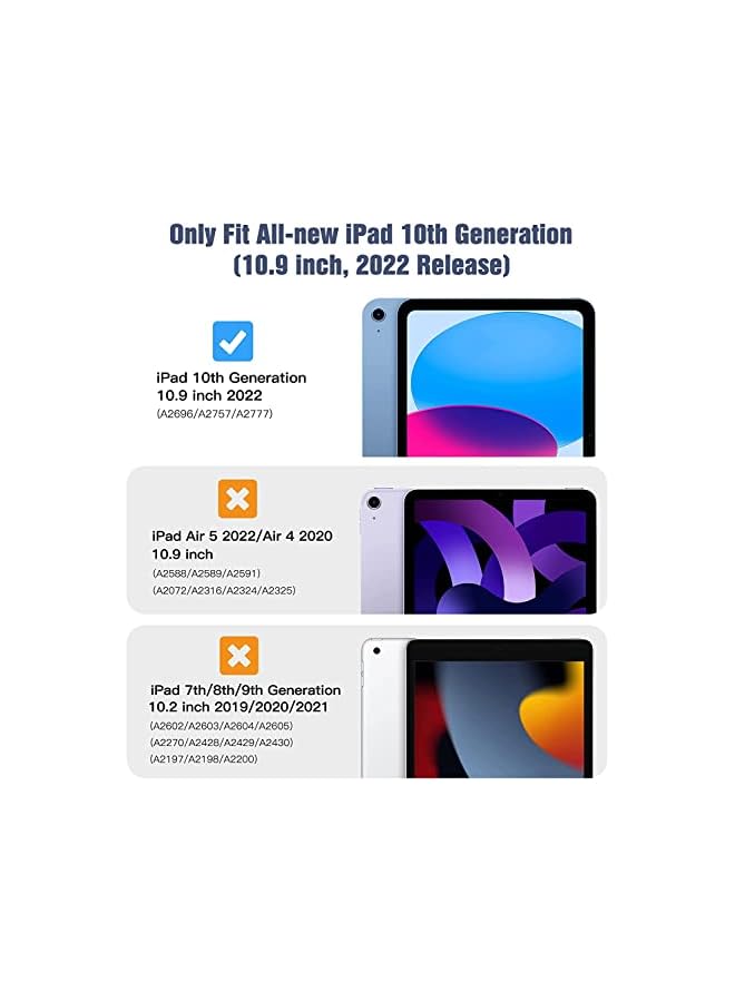 PROMASS Tablet Pc Case For Ipad 10Th Generation 10.9 Inch 2022, Kids Full Body Shockproof Tablet Cover With Hand Strap/Shoulder Strap Rotating Kickstand (Colourful Pink) - Image 3