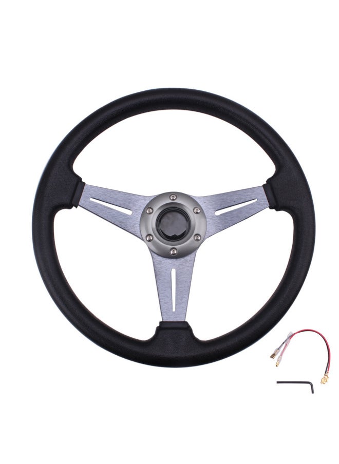 Applicable To Wuling Zhiguang Modified 14-inch Steering Wheel Personality Racing Car Skill Steering Wheel Base Universal Square-Product Color:Wuling Light 14-inch Steering Wheel Titanium Color