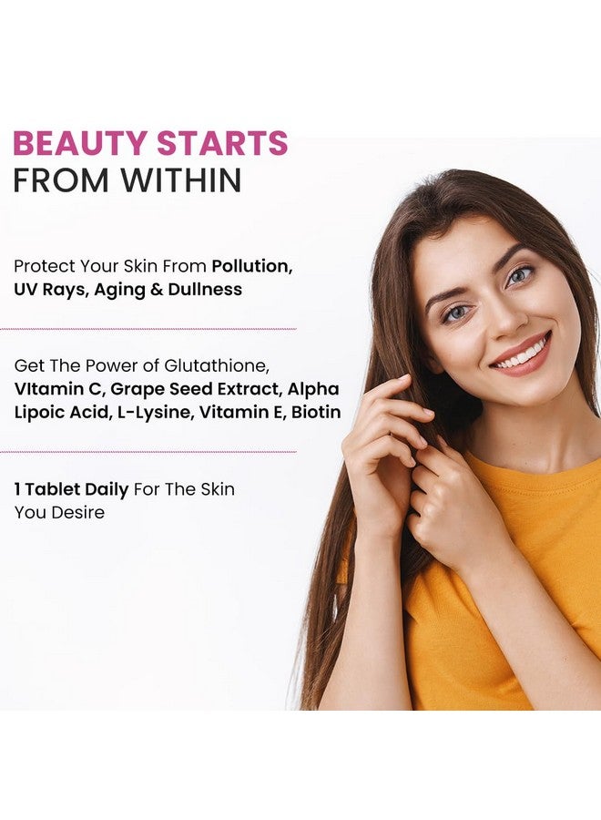 NATURYZ High Potency L-Glutathione 1000mg per serving Glow Supplement for Women & Men | Highest 11 Nutrients | Skin Peptide Complex for Depigmentation | Antioxidant Blend | Glutathione Builder for Radiant & Brightening Skin - 50 Tablets - Image 5