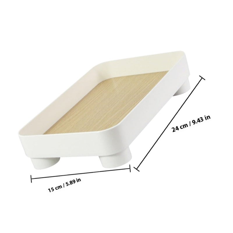 Square Wooden Jewelry Display Tray Vanity Organizer For Bathroom Decor And Desktop Storage - Image 3