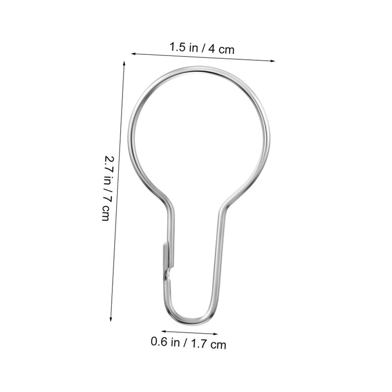 Rustproof Chrome Metal Gourd Shaped Shower Curtain Hooks 20 Pcs For Bathroom Living Room - Image 3