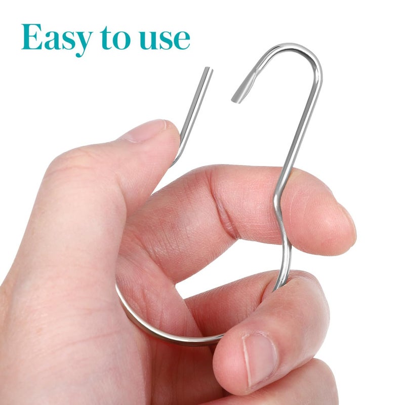 Rustproof Chrome Metal Gourd Shaped Shower Curtain Hooks 20 Pcs For Bathroom Living Room - Image 5