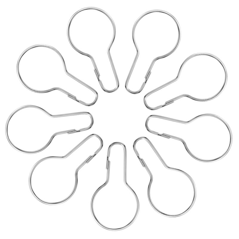 Rustproof Chrome Metal Gourd Shaped Shower Curtain Hooks 20 Pcs For Bathroom Living Room - Image 2