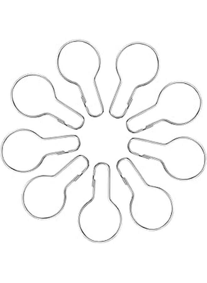 Rustproof Chrome Metal Gourd Shaped Shower Curtain Hooks 20 Pcs For Bathroom Living Room - Image 1