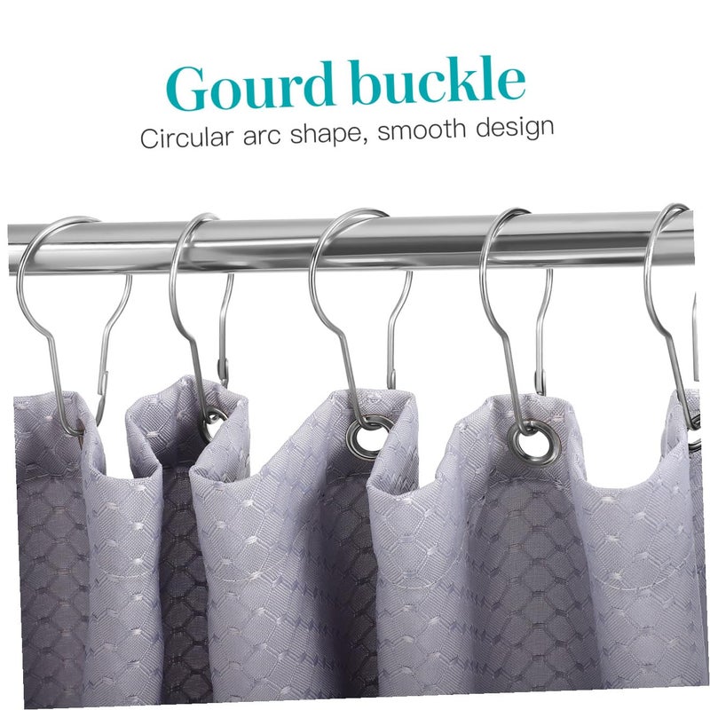 Rustproof Chrome Metal Gourd Shaped Shower Curtain Hooks 20 Pcs For Bathroom Living Room - Image 4